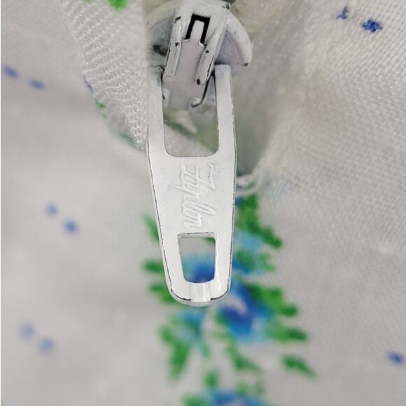 Vintage Handmade Swiss Dot Blue‎ Floral Sleeveless Cottagecore Shift Dress - Picture 7 of 12